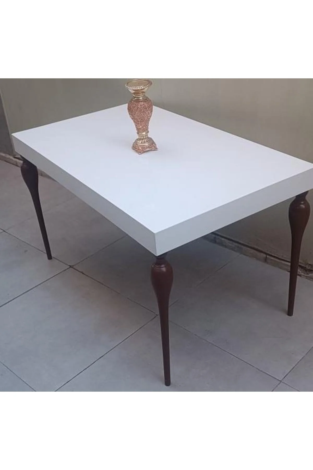 Orta Sehpa 90363 Demonto Kayın Tombul Yüksek Ayak Beyaz Geniş Tablo El Yapım - Görsel 8