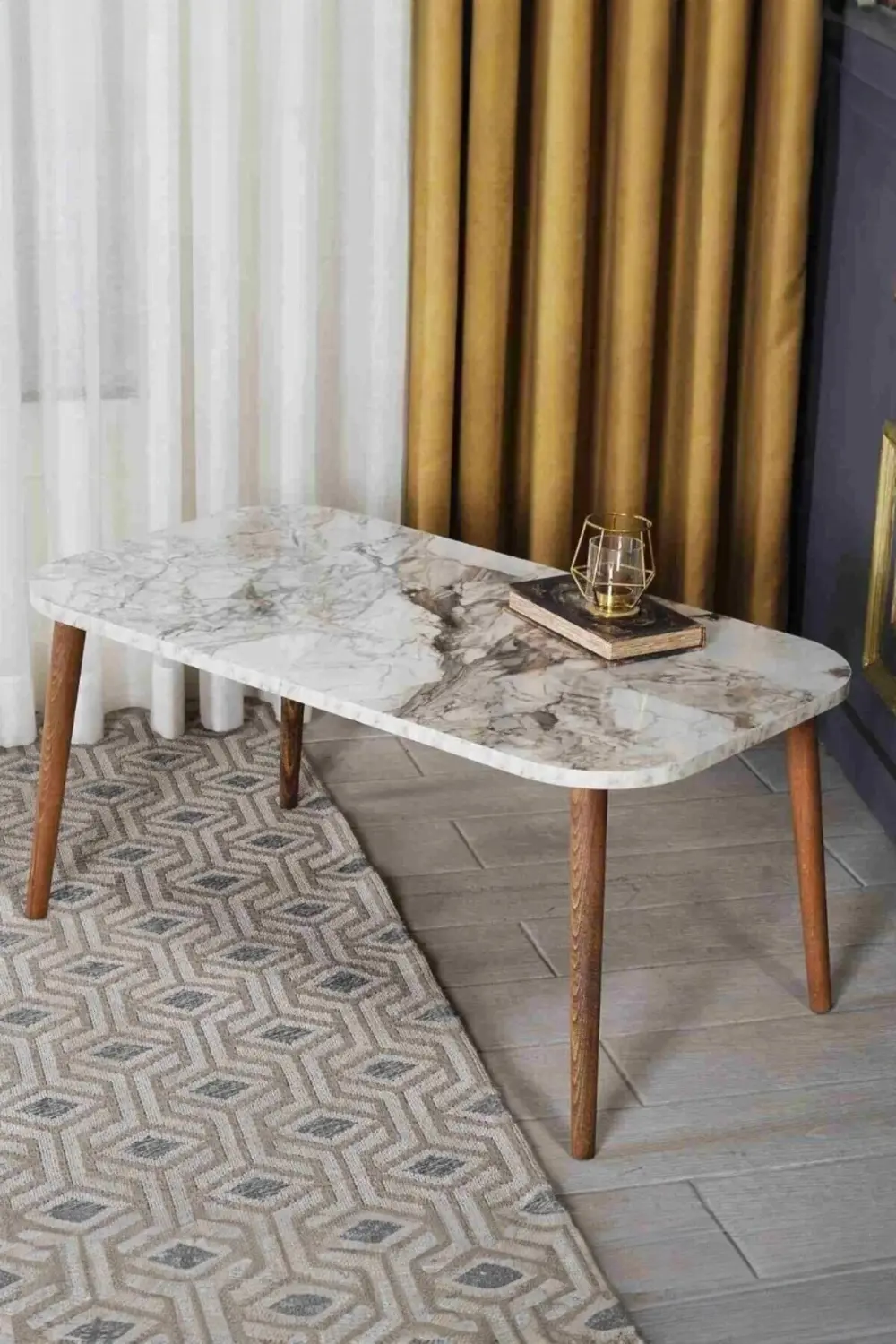 Orta Sehpa Ahşap Torna Ayak Kare