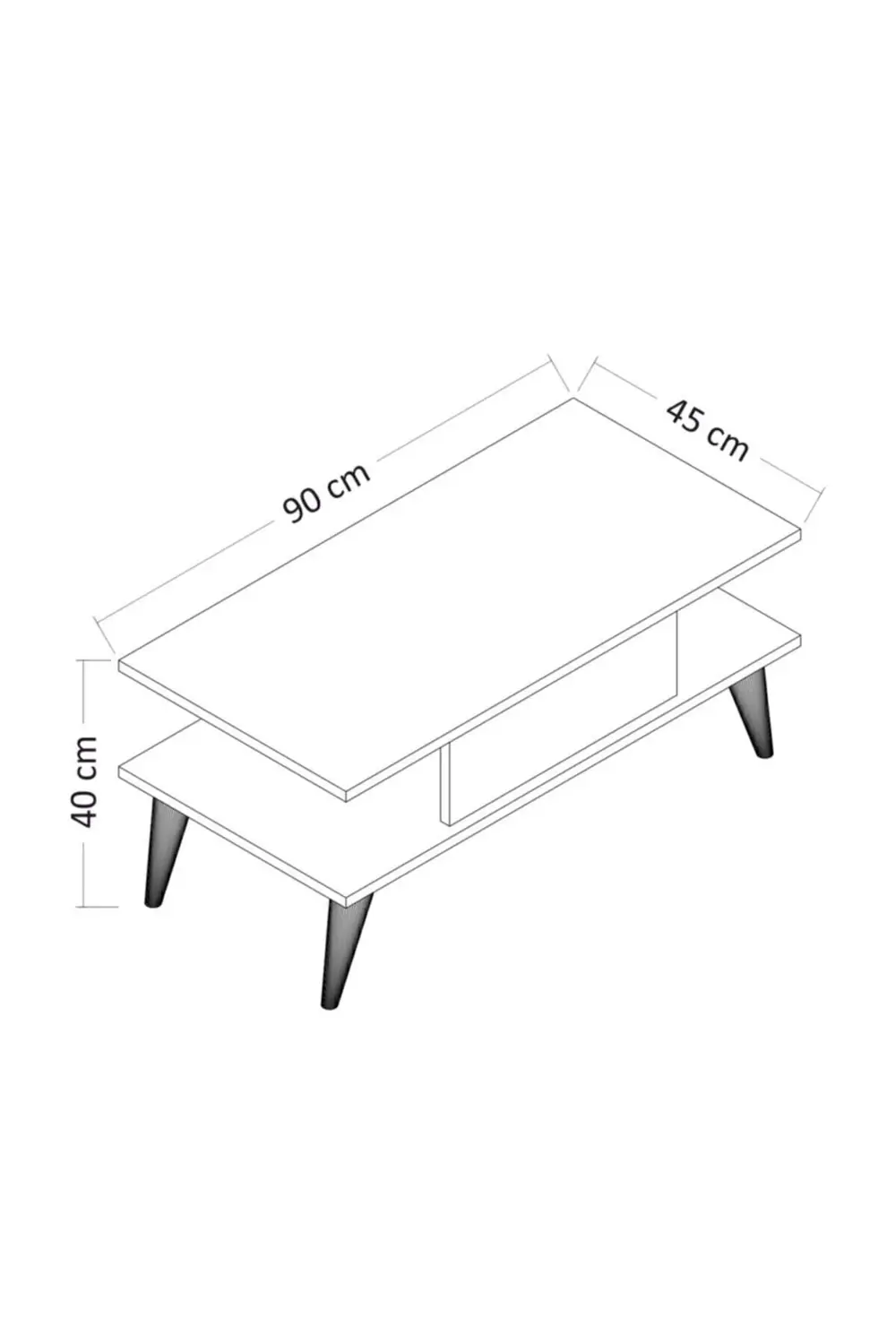 Ayça Orta Sehpa Beyaz-Beyaz