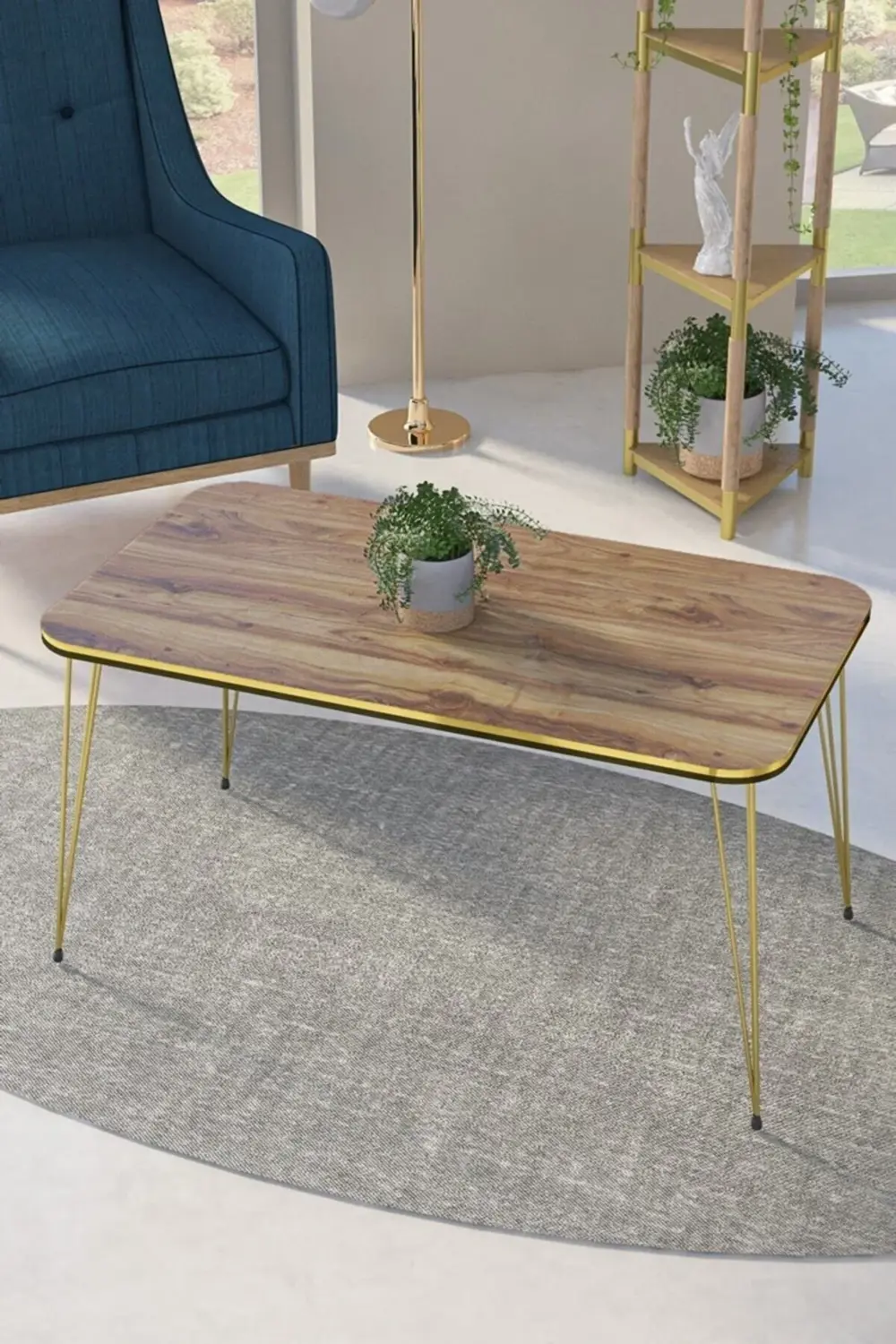 Orta Sehpa Çift Kr Gold Ceviz Tel