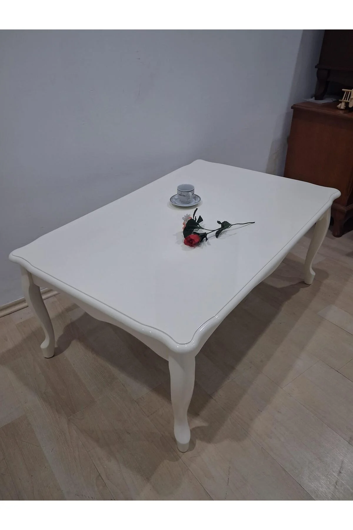 Orta Sehpa Demonte 90687 Model Kayın Aslan Lükens Ayak Krem Renk El Yapım - Görsel 3