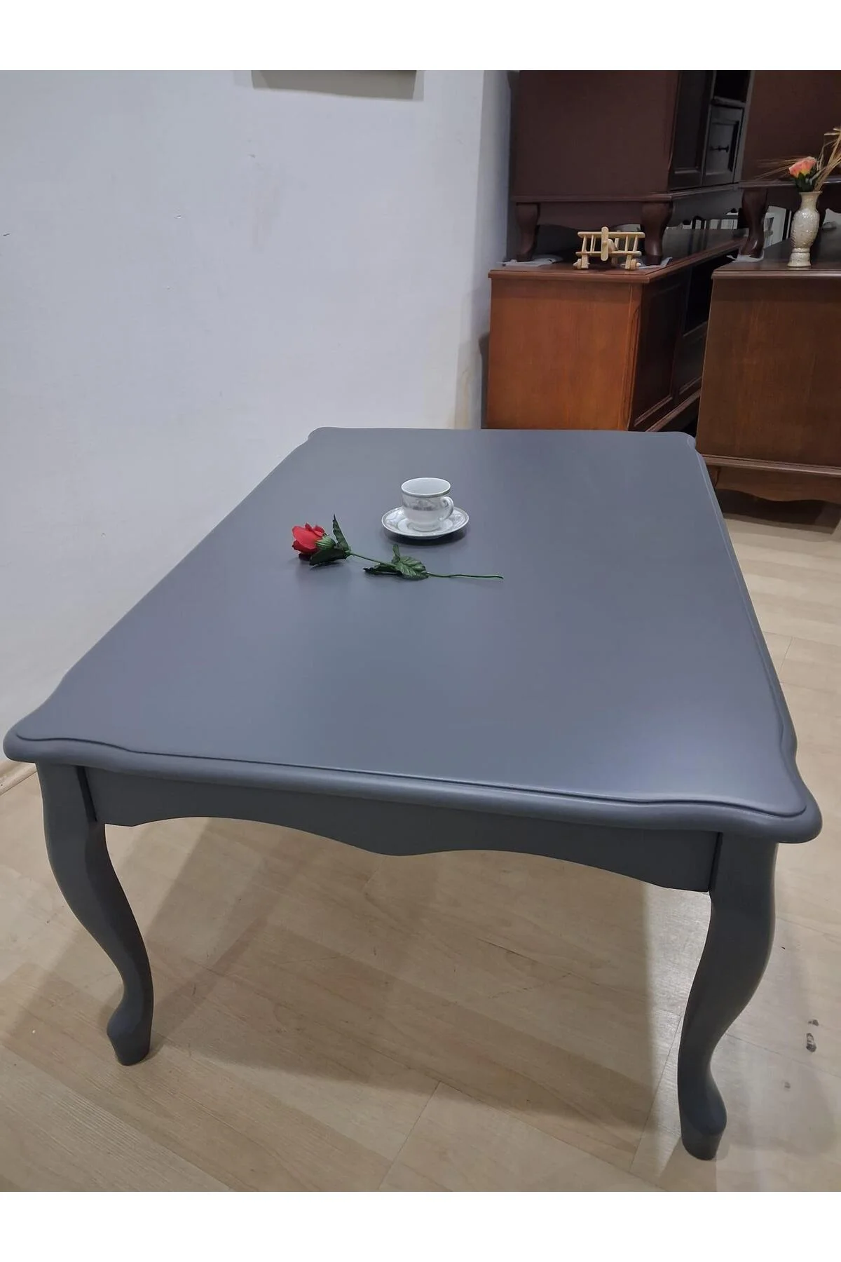 Orta Sehpa Demonte 90682 Model Kayın Aslan Lükens Ayak Gri Renk El Yapım - Görsel 7