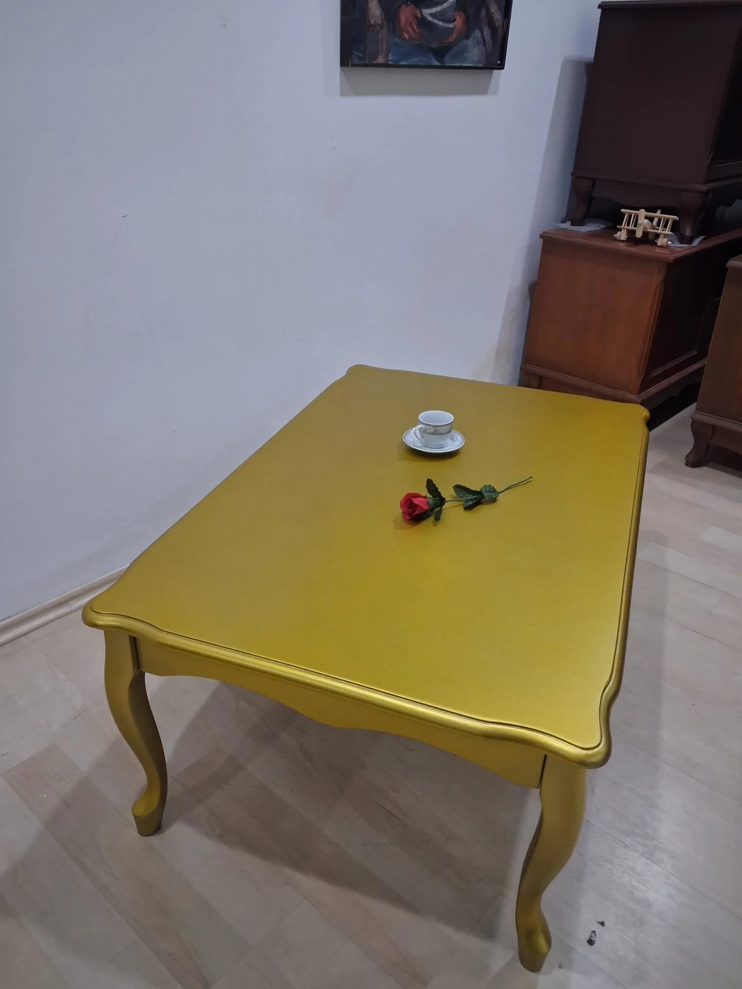 Orta Sehpa  Demonte 90683 Model Kayın  Aslan Lükens Ayak Gold Ren