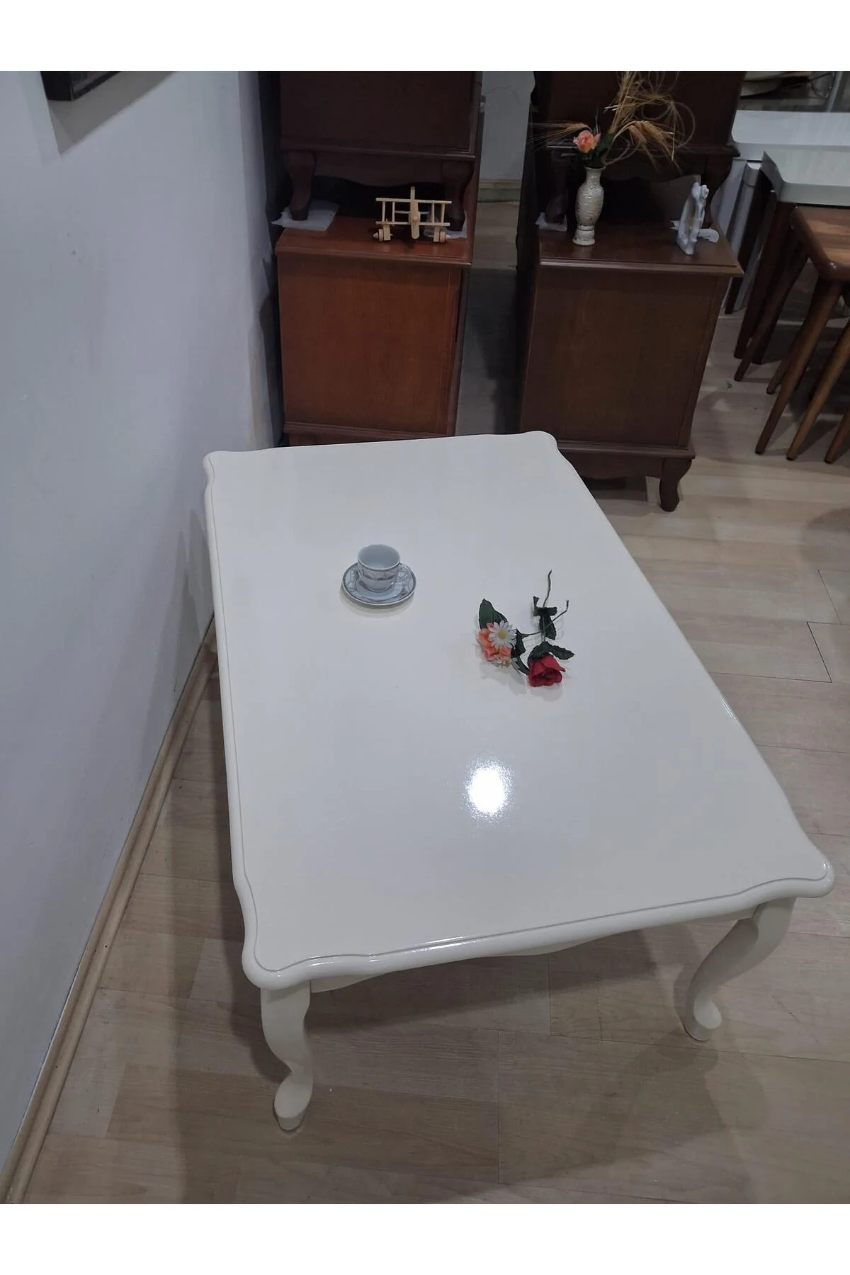 Orta Sehpa Demonte 90687 Model Kayın Aslan Lükens Ayak Krem Renk El Yapım - Görsel 8