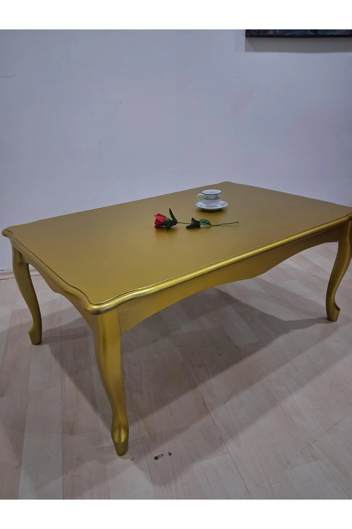 Orta Sehpa Demonte 90683 Model Kayın Aslan Lükens Ayak Gold Renk El Yapım - Görsel 2
