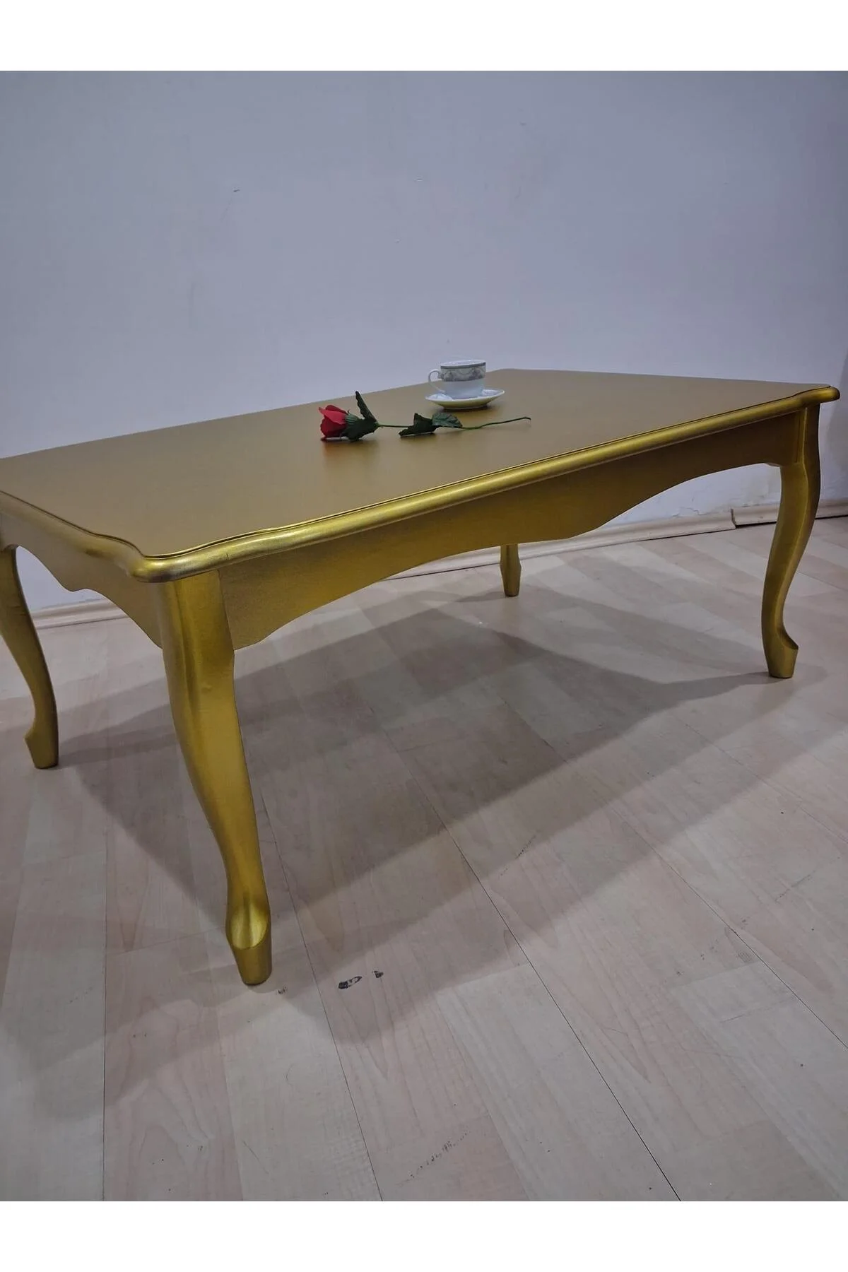 Orta Sehpa Demonte 90683 Model Kayın Aslan Lükens Ayak Gold Renk El Yapım - Görsel 5