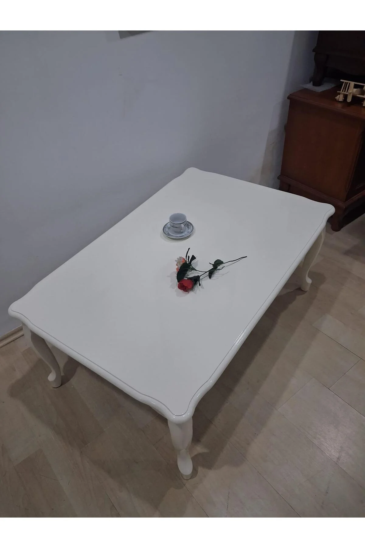 Orta Sehpa Demonte 90687 Model Kayın Aslan Lükens Ayak Krem Renk El Yapım - Görsel 4