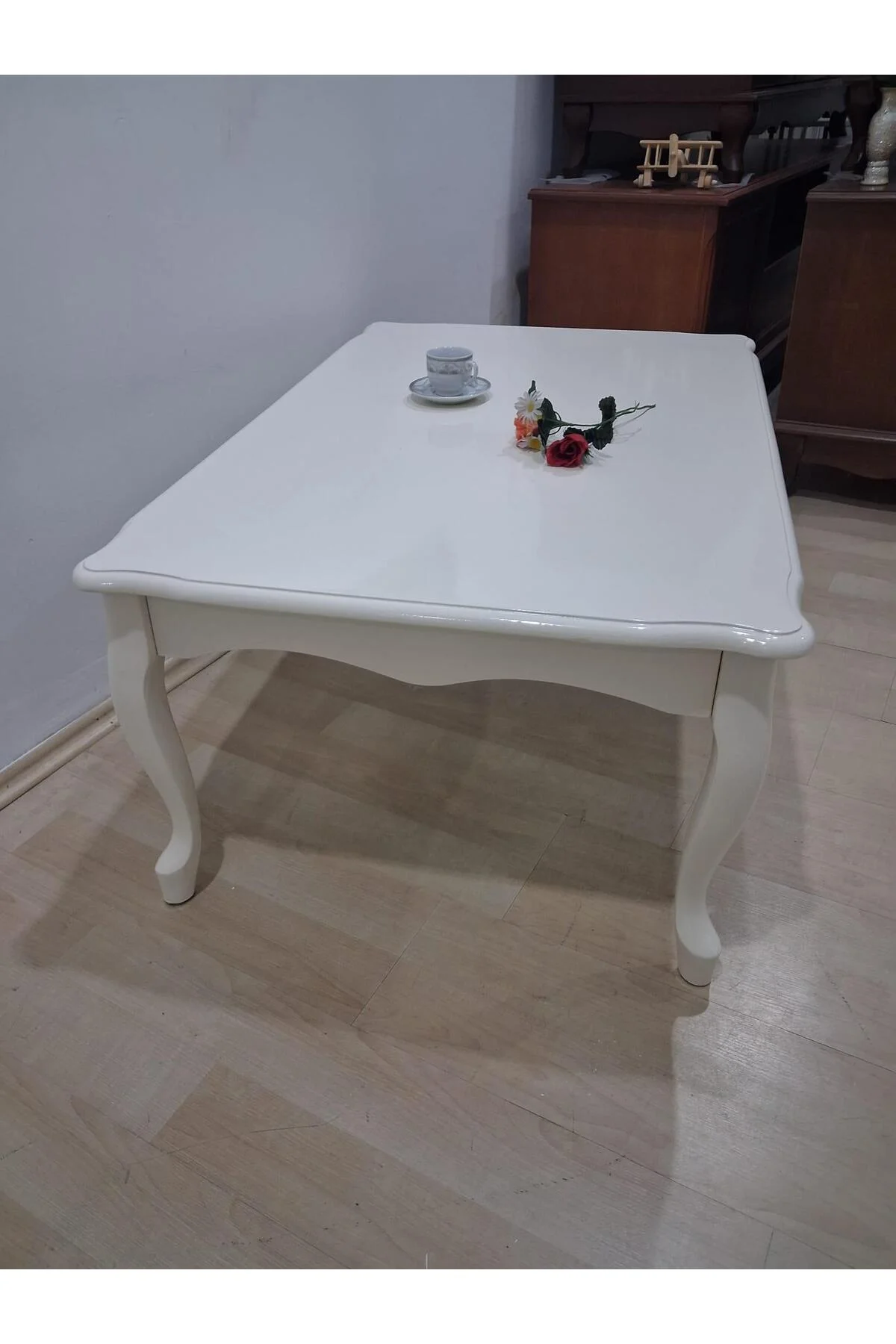 Orta Sehpa Demonte 90687 Model Kayın Aslan Lükens Ayak Krem Renk El Yapım - Görsel 6