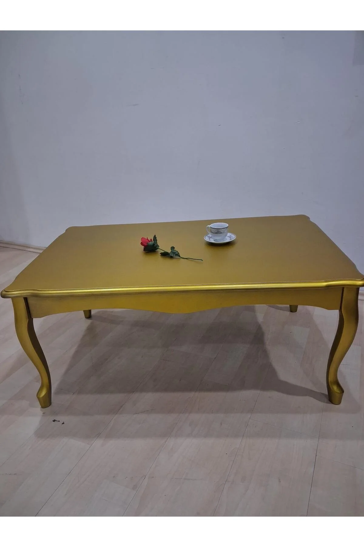 Orta Sehpa Demonte 90683 Model Kayın Aslan Lükens Ayak Gold Renk El Yapım - Görsel 6