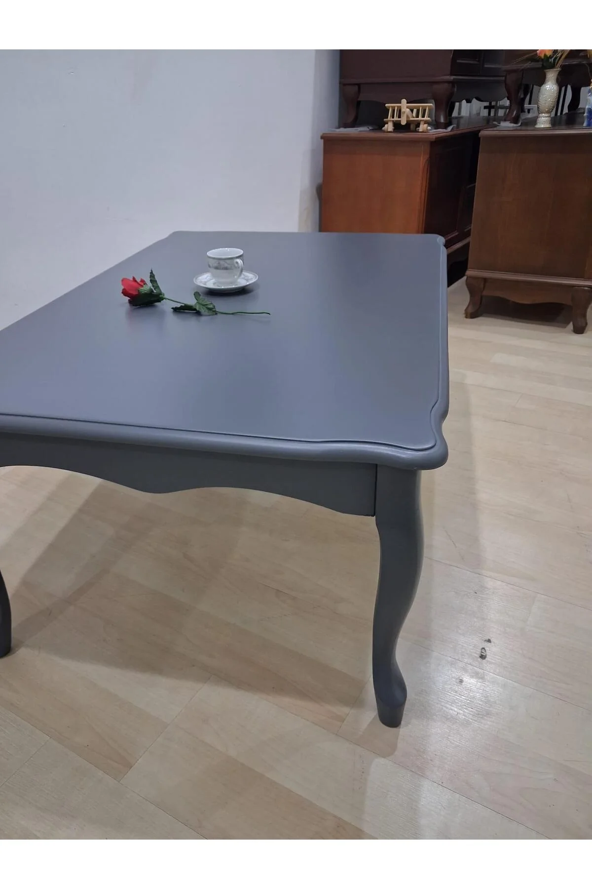 Orta Sehpa Demonte 90682 Model Kayın Aslan Lükens Ayak Gri Renk El Yapım - Görsel 6