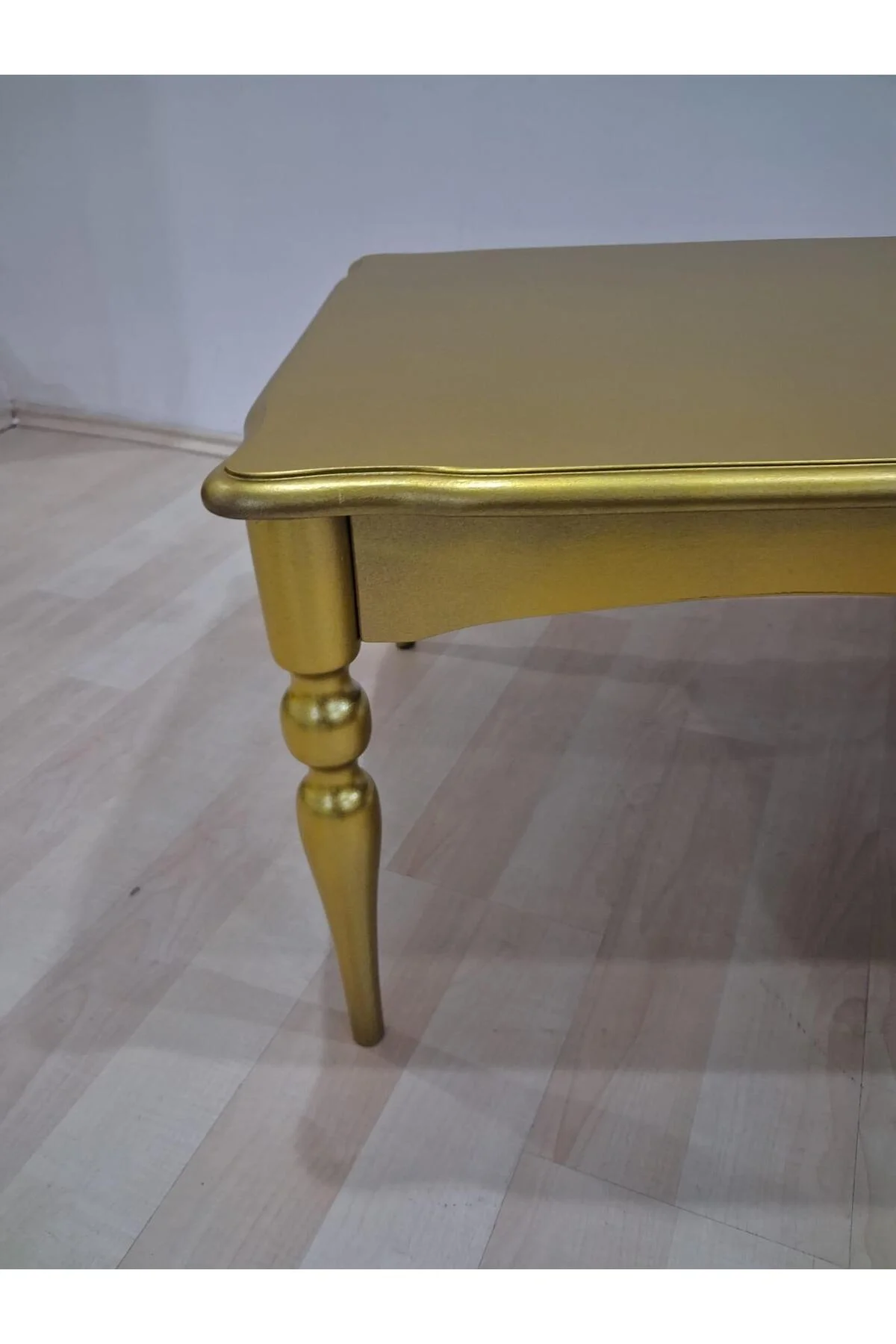 Orta Sehpa Demonte 90685 Model Kayın Aslan Retro Ayak Gold Renk El Yapım - Görsel 6