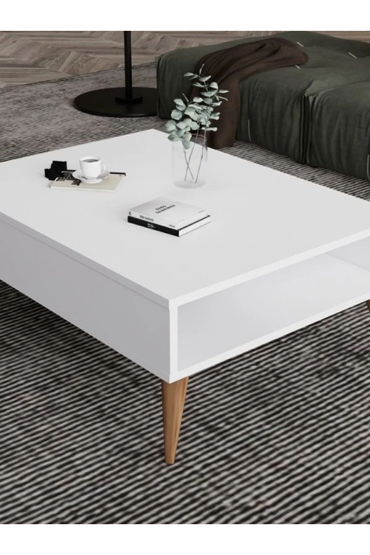Orta Sehpa Masa Salon Sehpası Lüx Model 90x50x33 Beyaz