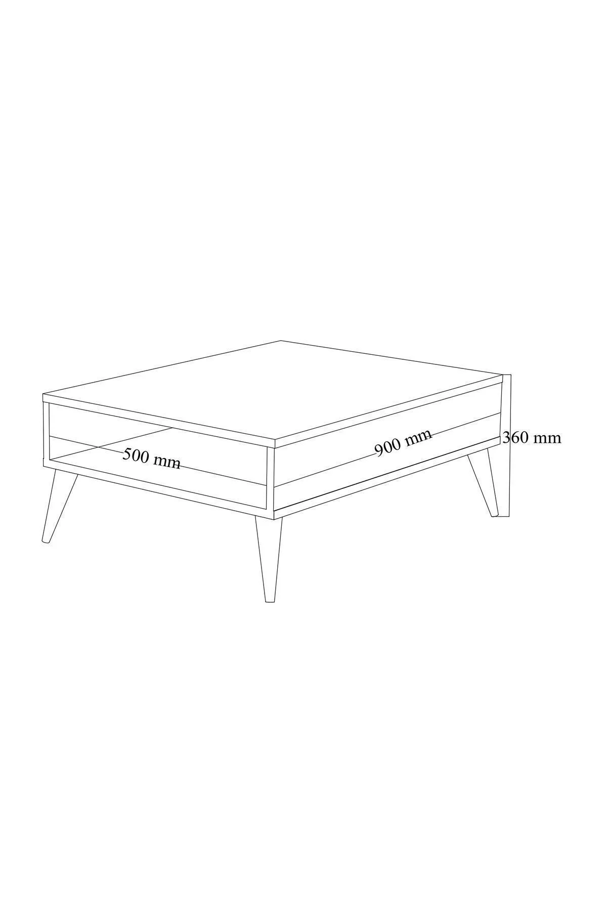 Orta Sehpa Masa Salon Sehpası Lüx Model 90x50x33 Beyaz