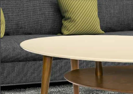 Orta sehpa OSM 11826 ELİPS Model İki Kat Parlak Krem Ceviz Kayın 