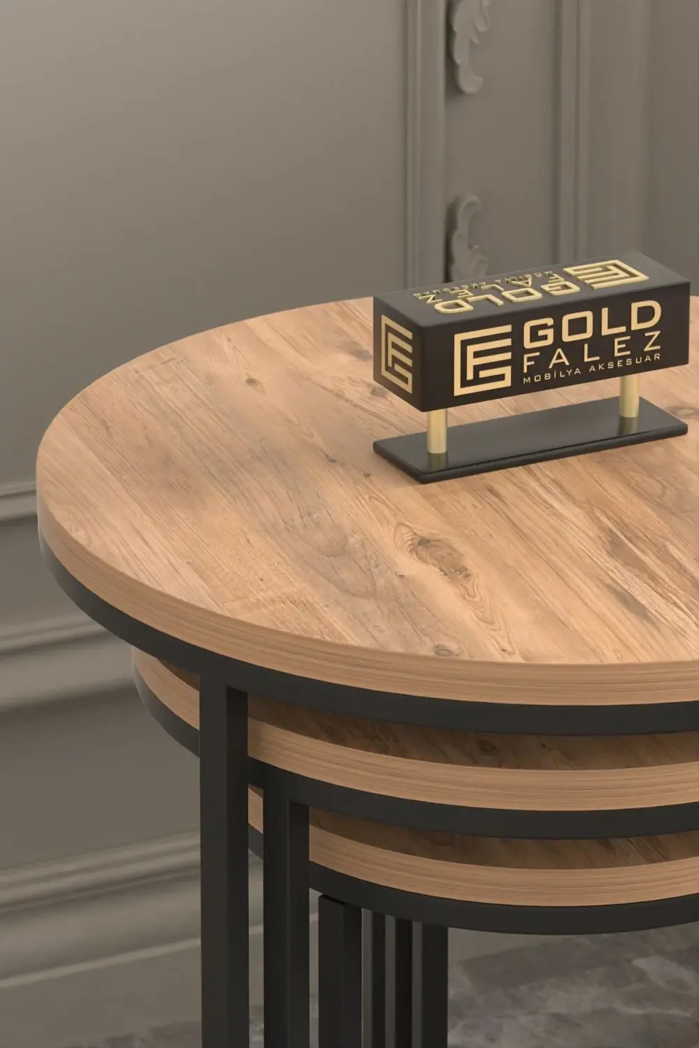 Orta Sehpa Tekli Ve 3'Lü C Zigon Sehpa Kombin Set Ceviz