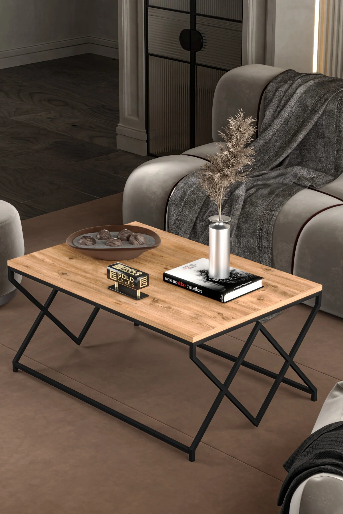 Orta Sehpa Ve Zigon Yan Sehpa Flora Set Bendir