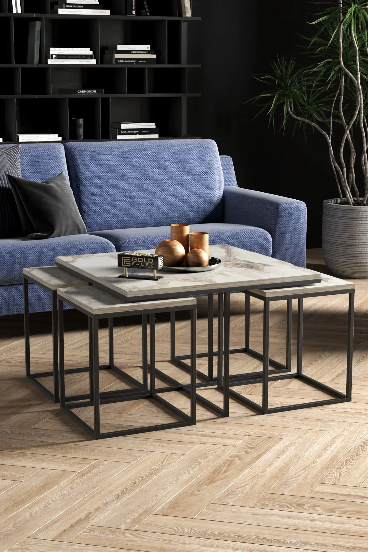 Orta Sehpa Ve Zigon Sehpa 5'li Lüx Set EFES