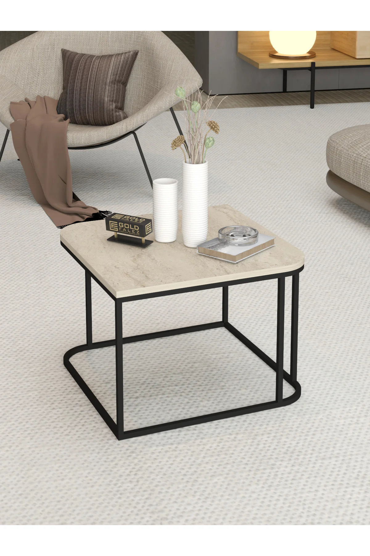 Orta Sehpa Ve Zigon Yan Sehpa Flora Set Atlantik Çam