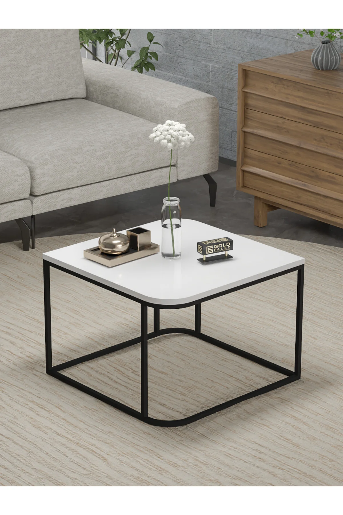 Orta Sehpa Ve Zigon Sehpa V Lüx 5'Li Set Beyaz