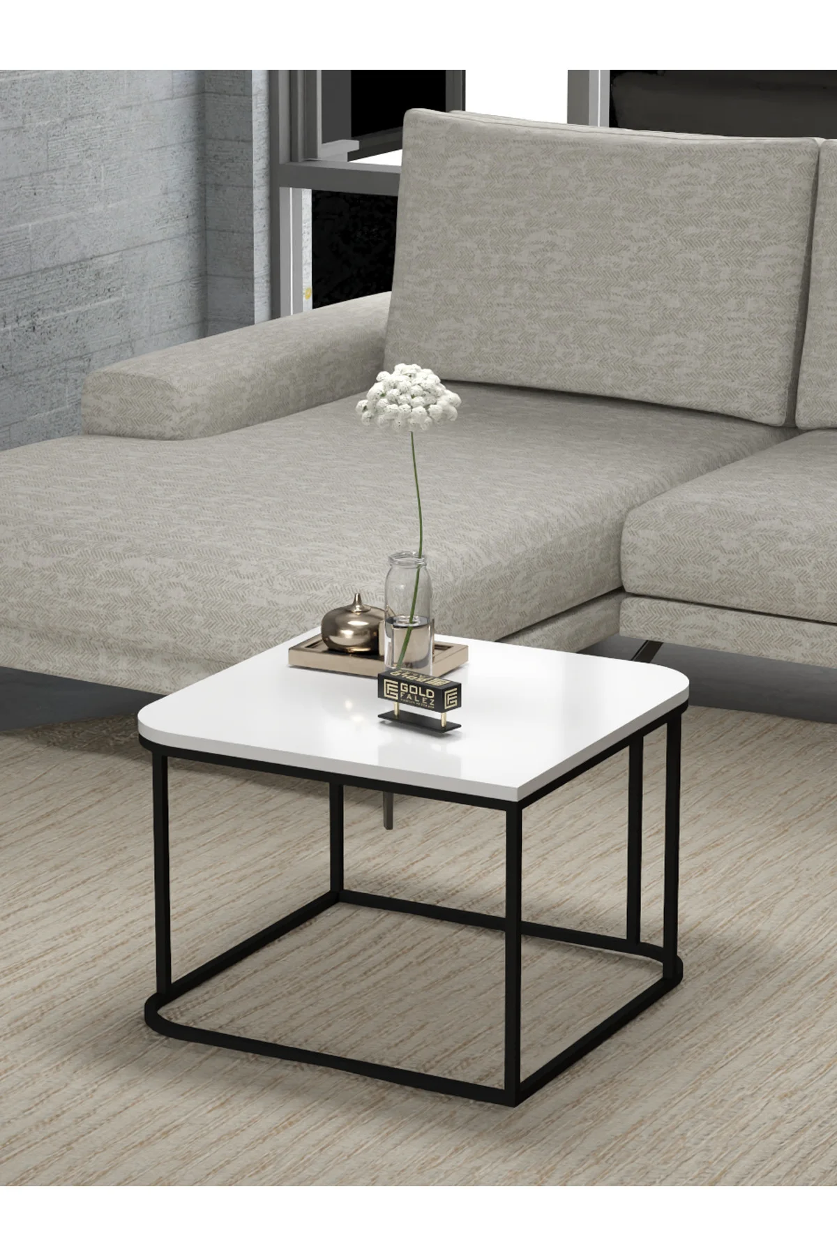 Orta Sehpa Ve Zigon Sehpa V Lüx 5'Li Set Beyaz