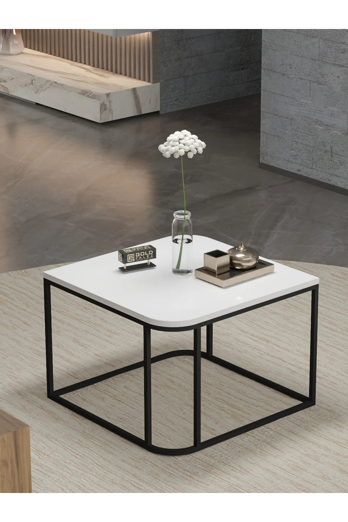 Orta Sehpa Ve Zigon Sehpa V Lüx 5'Li Set Beyaz