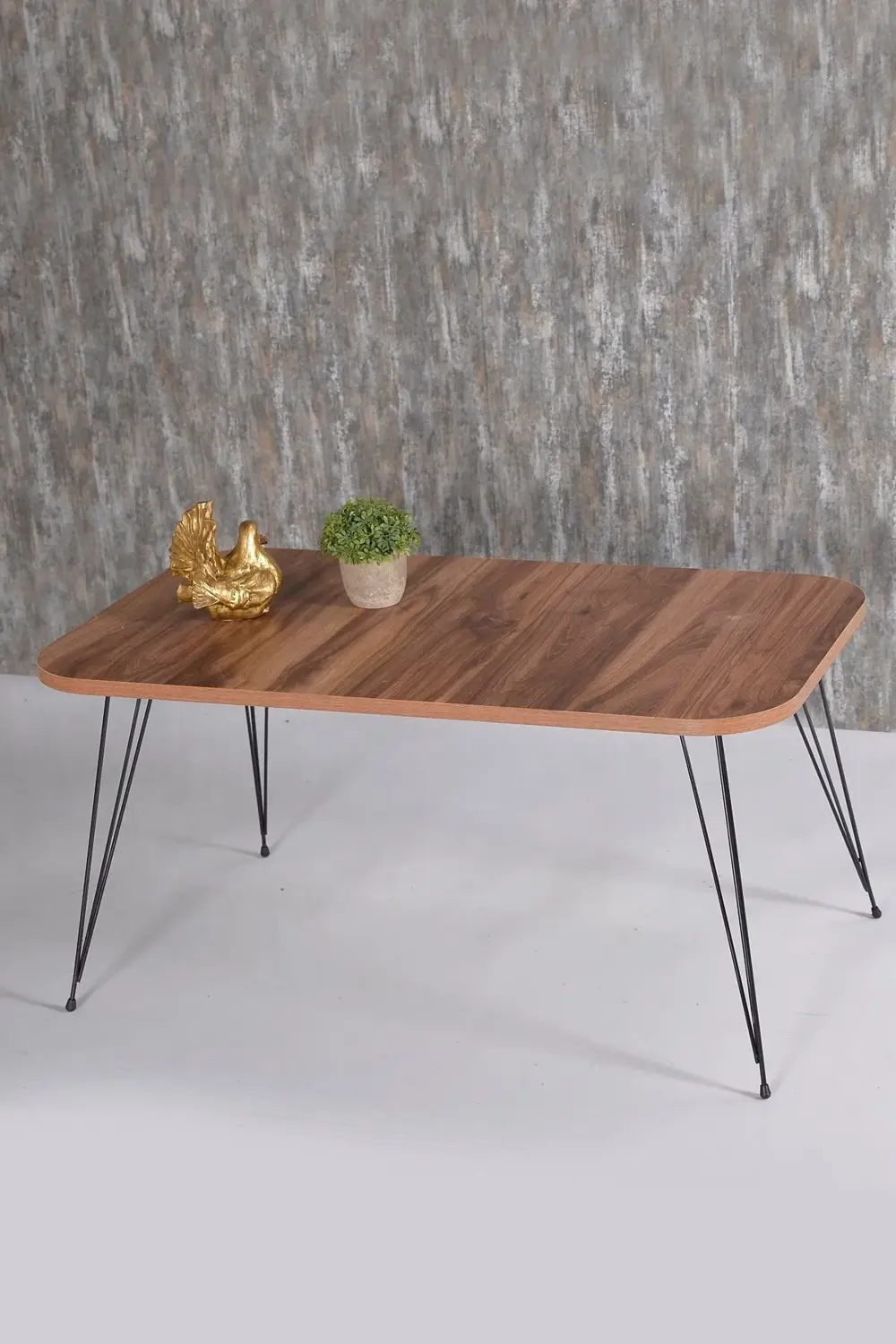 Orta Sehpa Ve Zigon Sehpa Ceviz Set Tel Ayak Kr