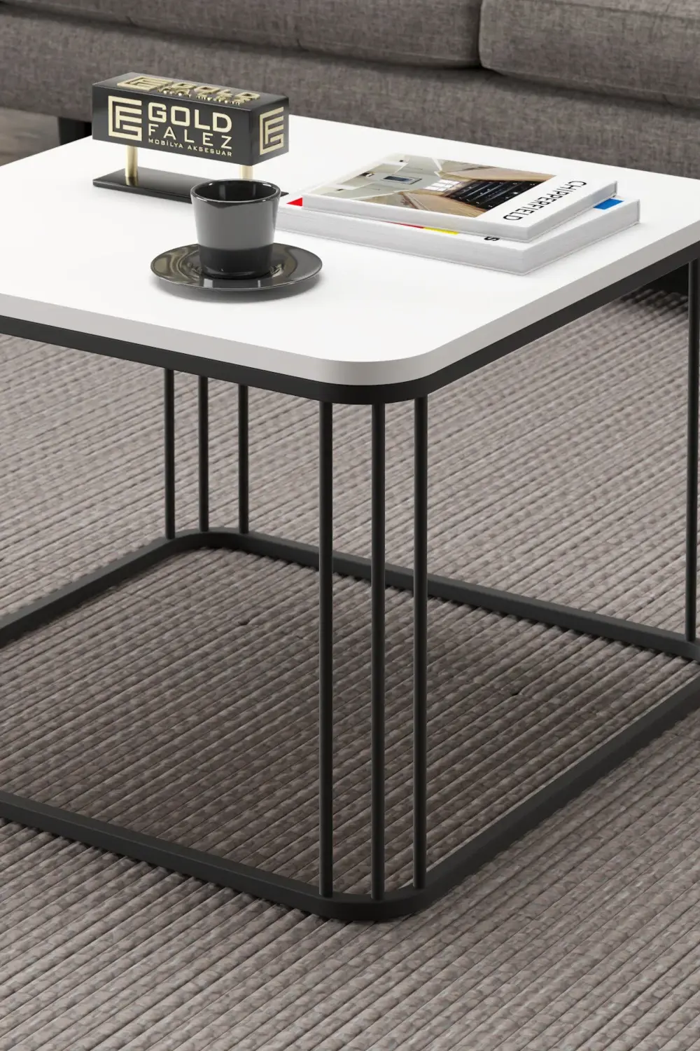 Orta Sehpa Ve Zigon Sehpa Oval Lüx 5'Li Set Bendir