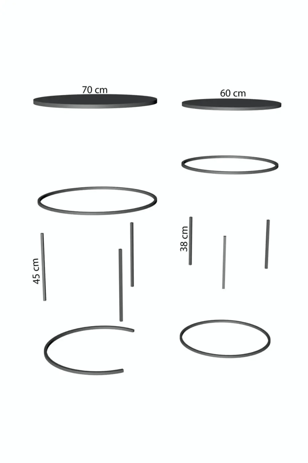 ORTA SEHPA VE ZİGON SEHPA SET İKİLİ LÜX C ZİGON CEVİZ