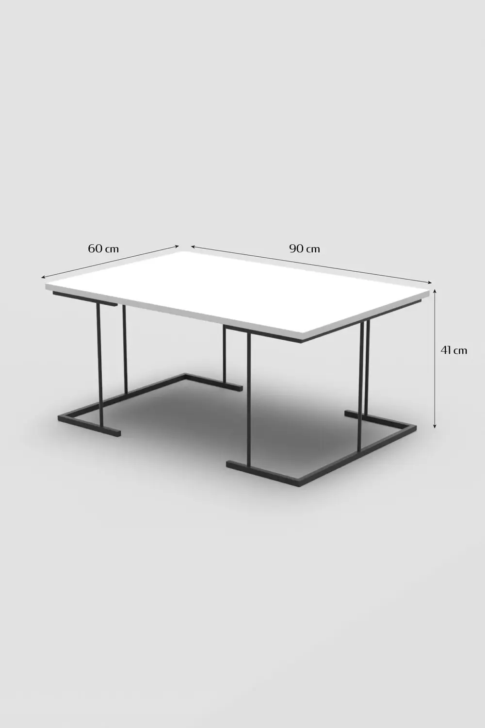 ORTA SEHPA VE ZİGON SEHPA SOLO SET GOLD BEYAZ