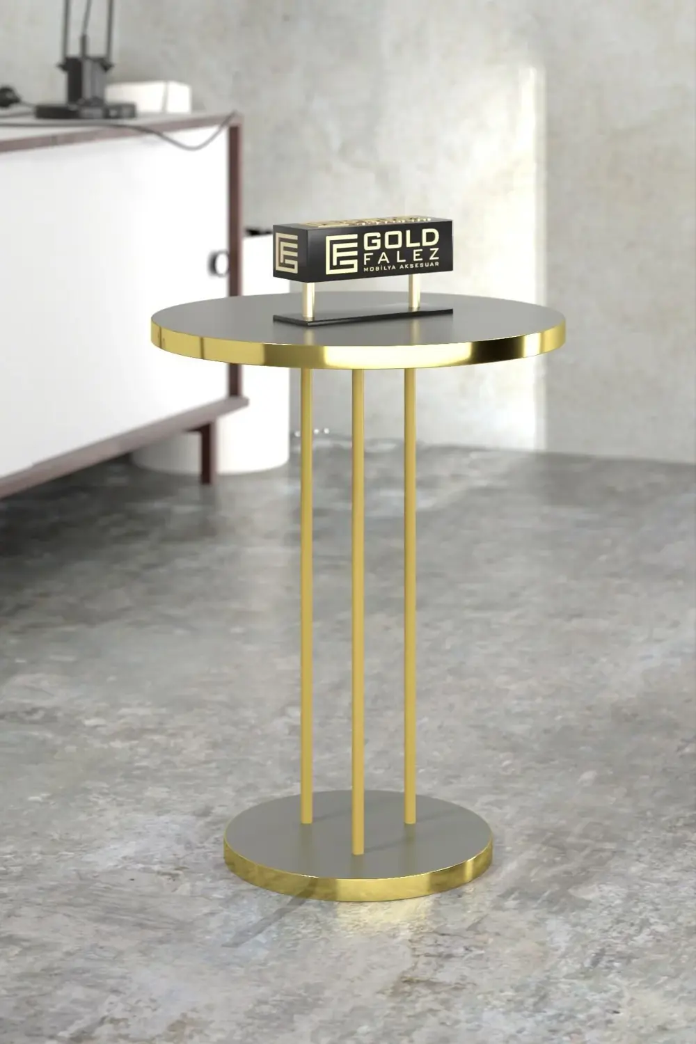 ORTA SEHPA VE ZİGON SEHPA TERRA SET GOLD ANTRASİT CEVİZ