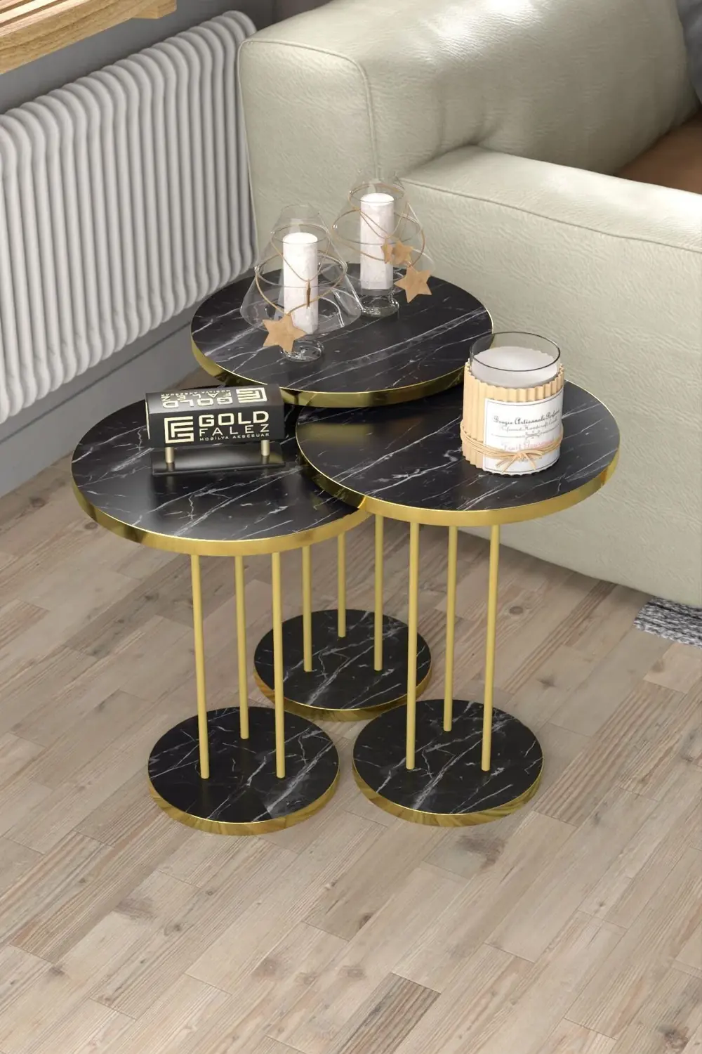 ORTA SEHPA VE ZİGON SEHPA TERRA SET GOLD BENDİR