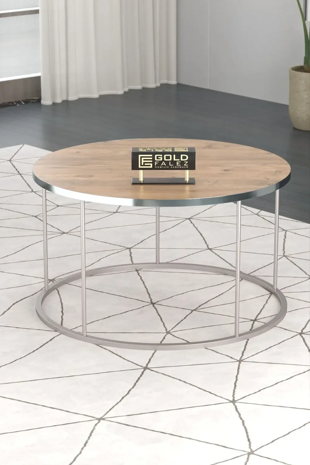 ORTA SEHPA VE ZİGON SEHPA TERRA SET GÜMÜŞ ANTRASİT CEVİZ