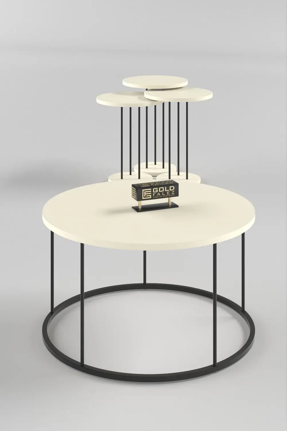 ORTA SEHPA VE ZİGON SEHPA TERRA SET KREM