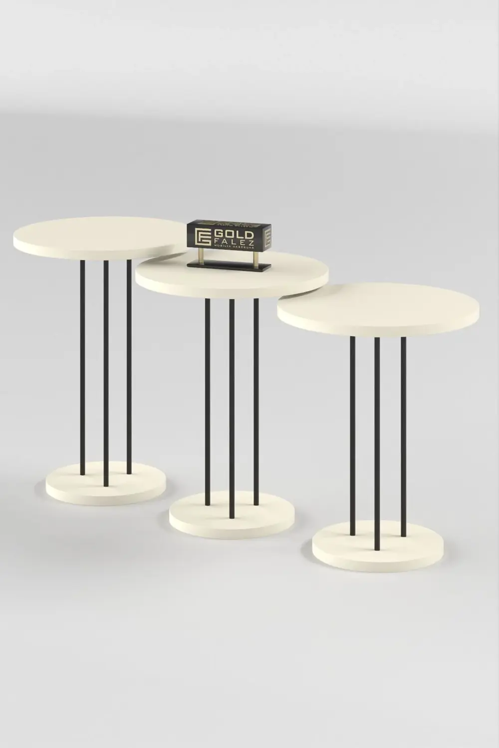 ORTA SEHPA VE ZİGON SEHPA TERRA SET KREM