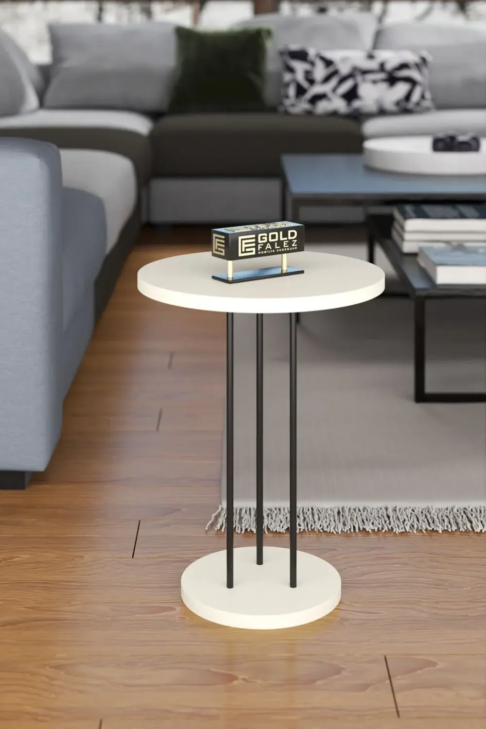 ORTA SEHPA VE ZİGON SEHPA TERRA SET KREM