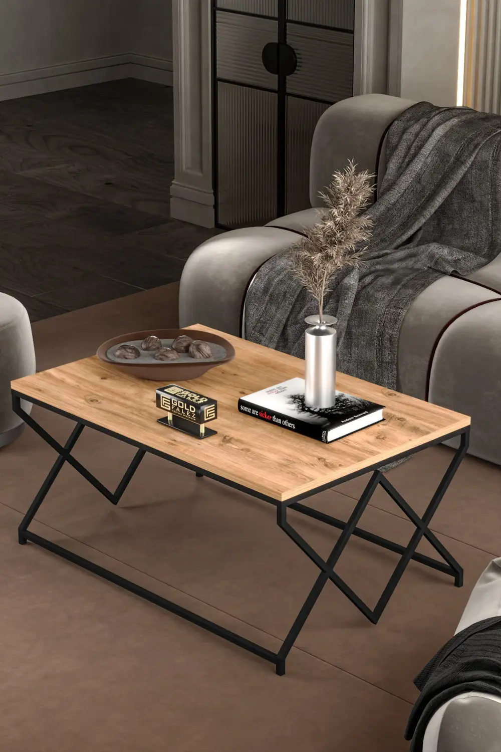 Orta Sehpa Ve Zigon Yan Sehpa Flora Set Bendir