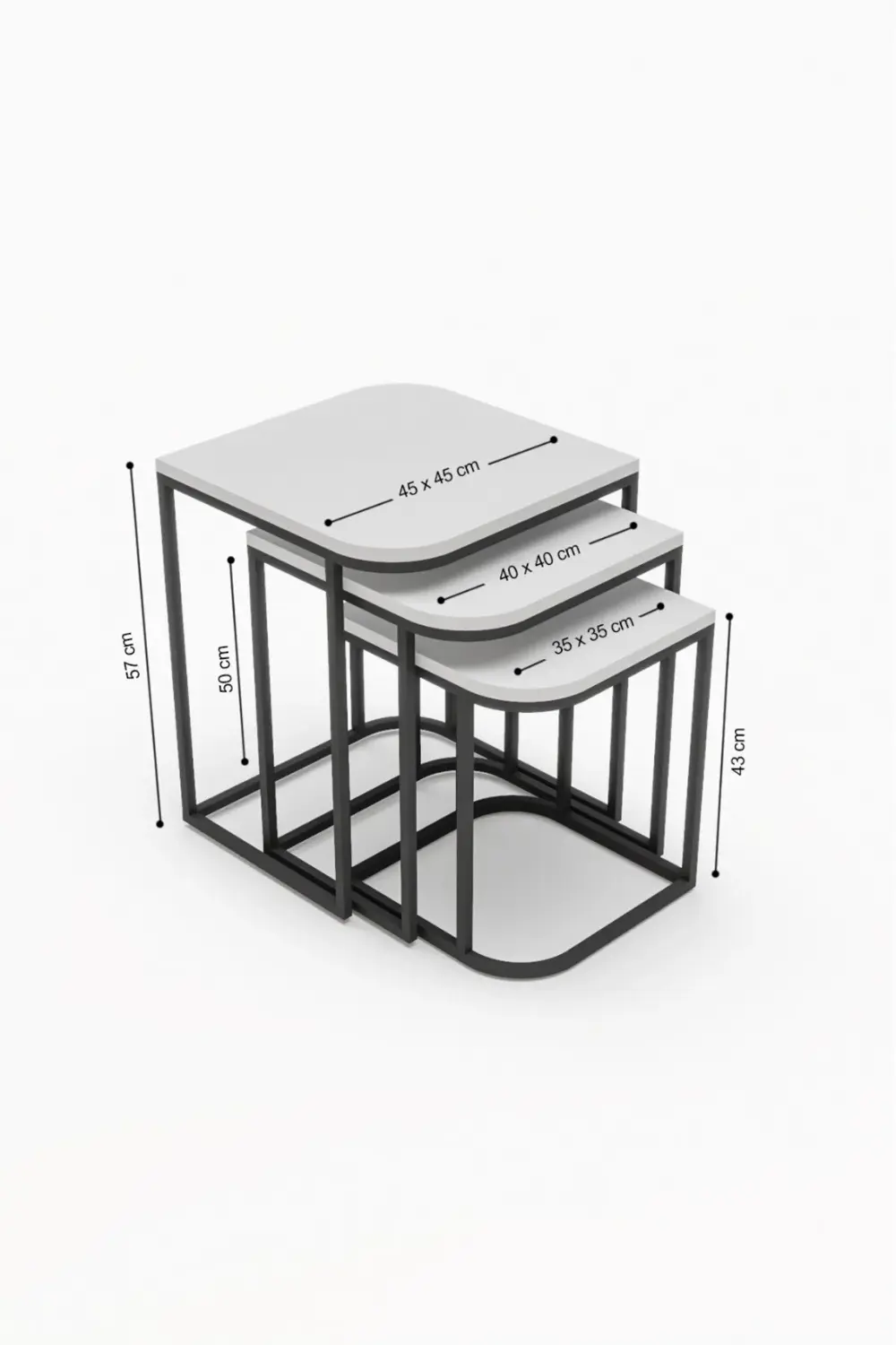 Orta Sehpa Yan Sehpa 2'Li Setro Traverten