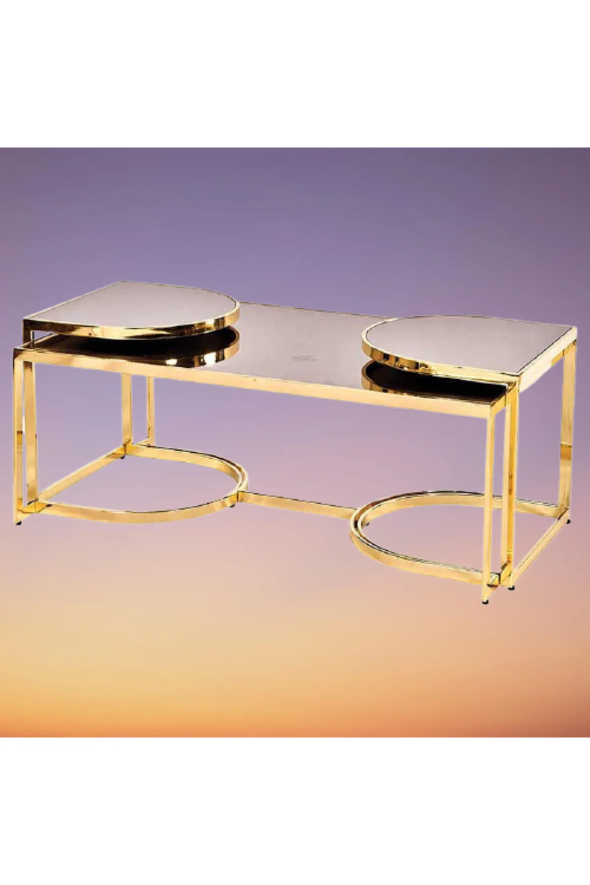 Orta Sehpa-zigon 19324 Ogem TAKIM Buket Set Metal Gold Kaplama Kutu sevk El yapım - Görsel 5