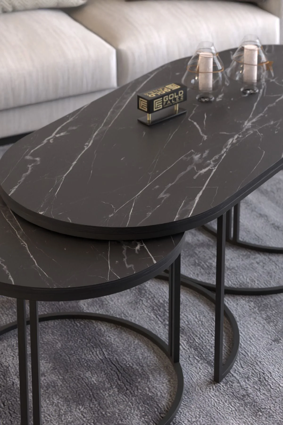 ORTA SEHPA ZİGON SEHPA YAN SEHPA 3 LÜ SET DOLUNAY BENDİR