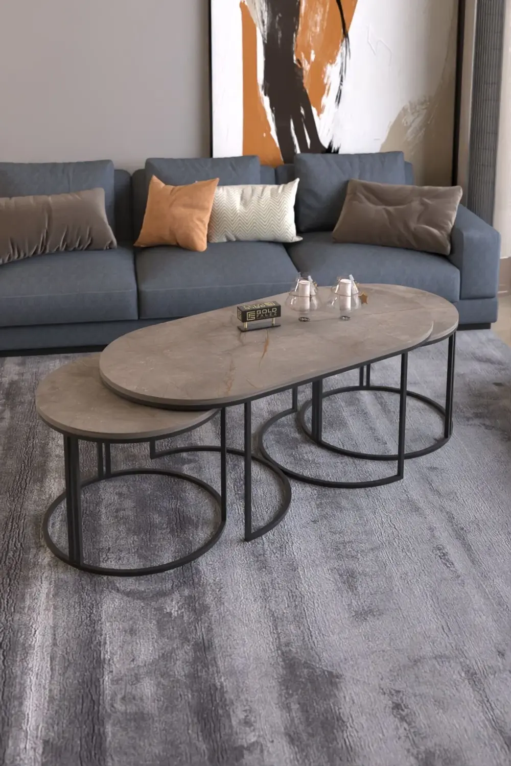 ORTA SEHPA ZİGON SEHPA YAN SEHPA 3 LÜ SET DOLUNAY GORDİON