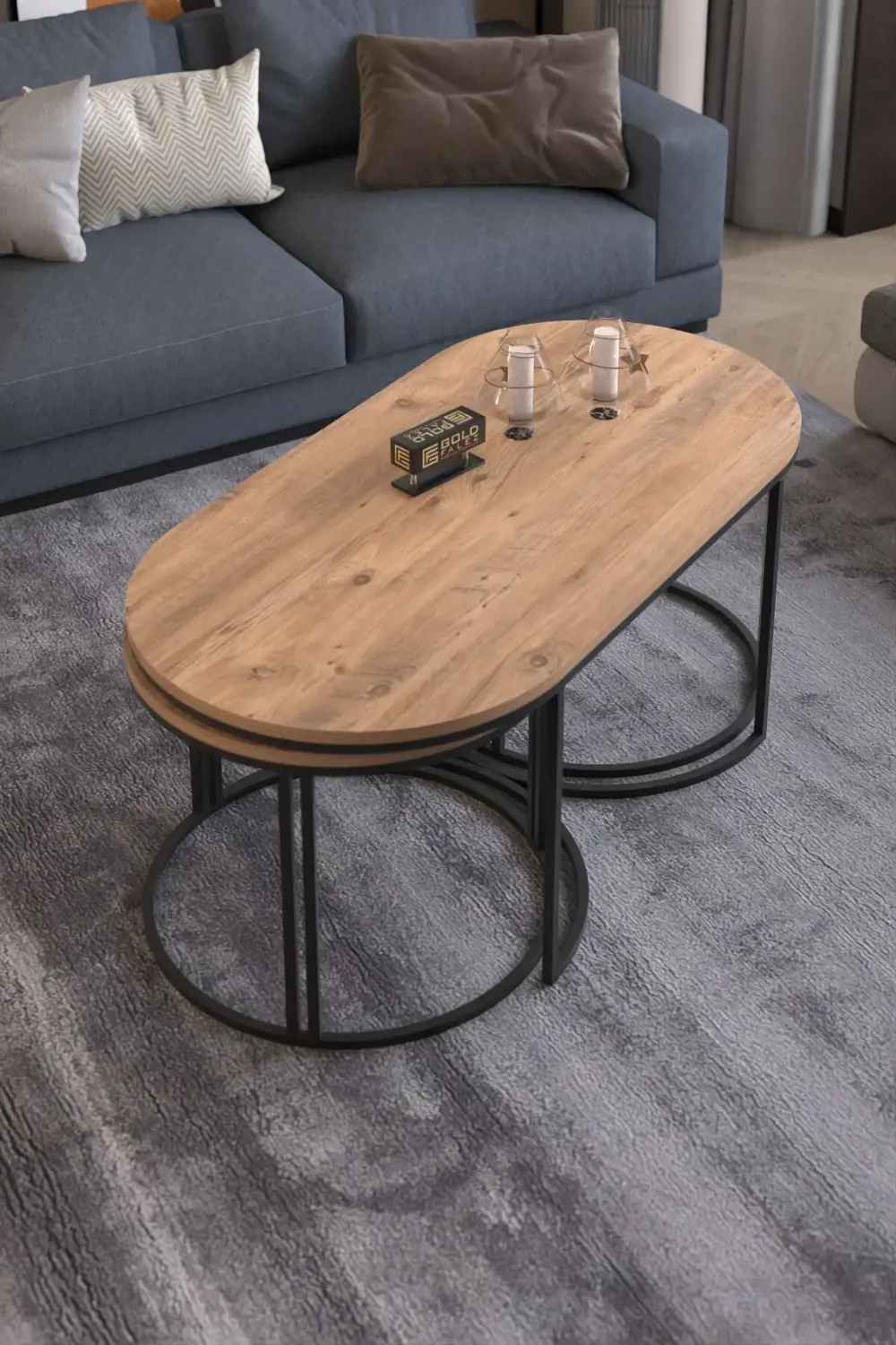 ORTA SEHPA ZİGON SEHPA YAN SEHPA 3 LÜ SET DOLUNAY ATLANTİK CEVİZ