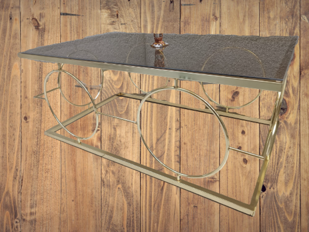 Orta Sehpa ZLF 17143 Halkalı Model Metal Gold renk Kaplama Temper