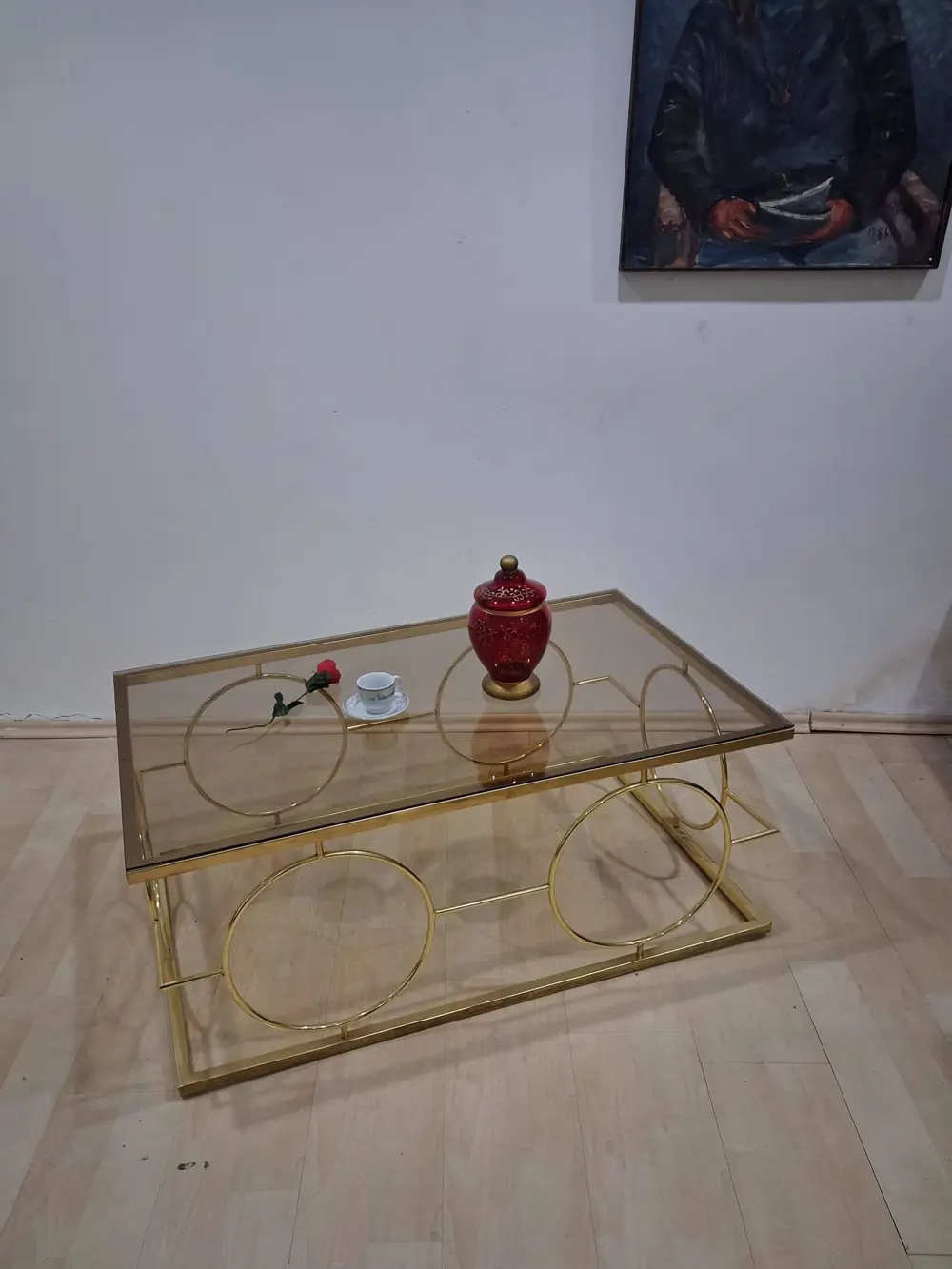 Orta Sehpa ZLF 17143 Halkalı Model Metal Gold renk Kaplama Temper