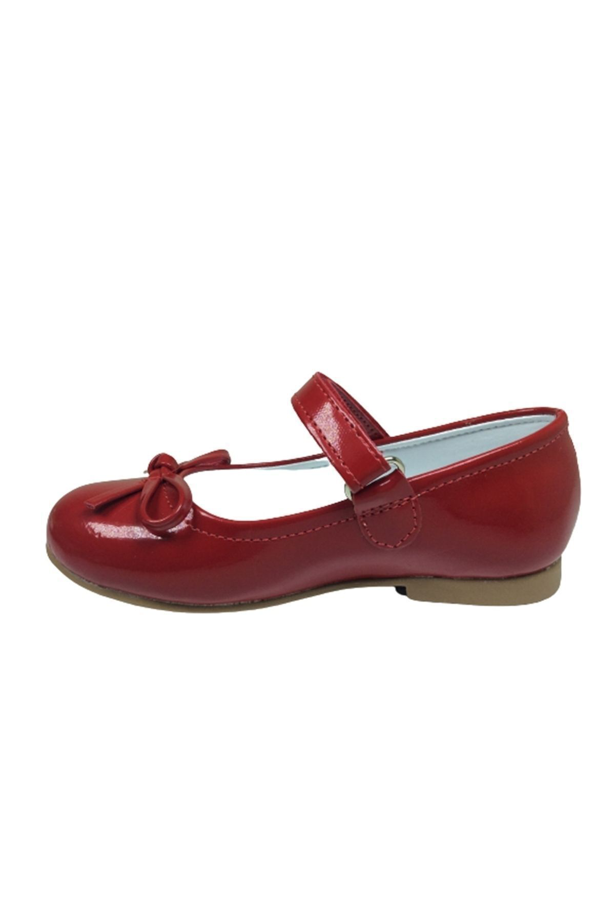 Ortaç Emt Bebe Kırmızı Rugan Bıyık Fiyonk Kız Çocuk Babet Abiye A