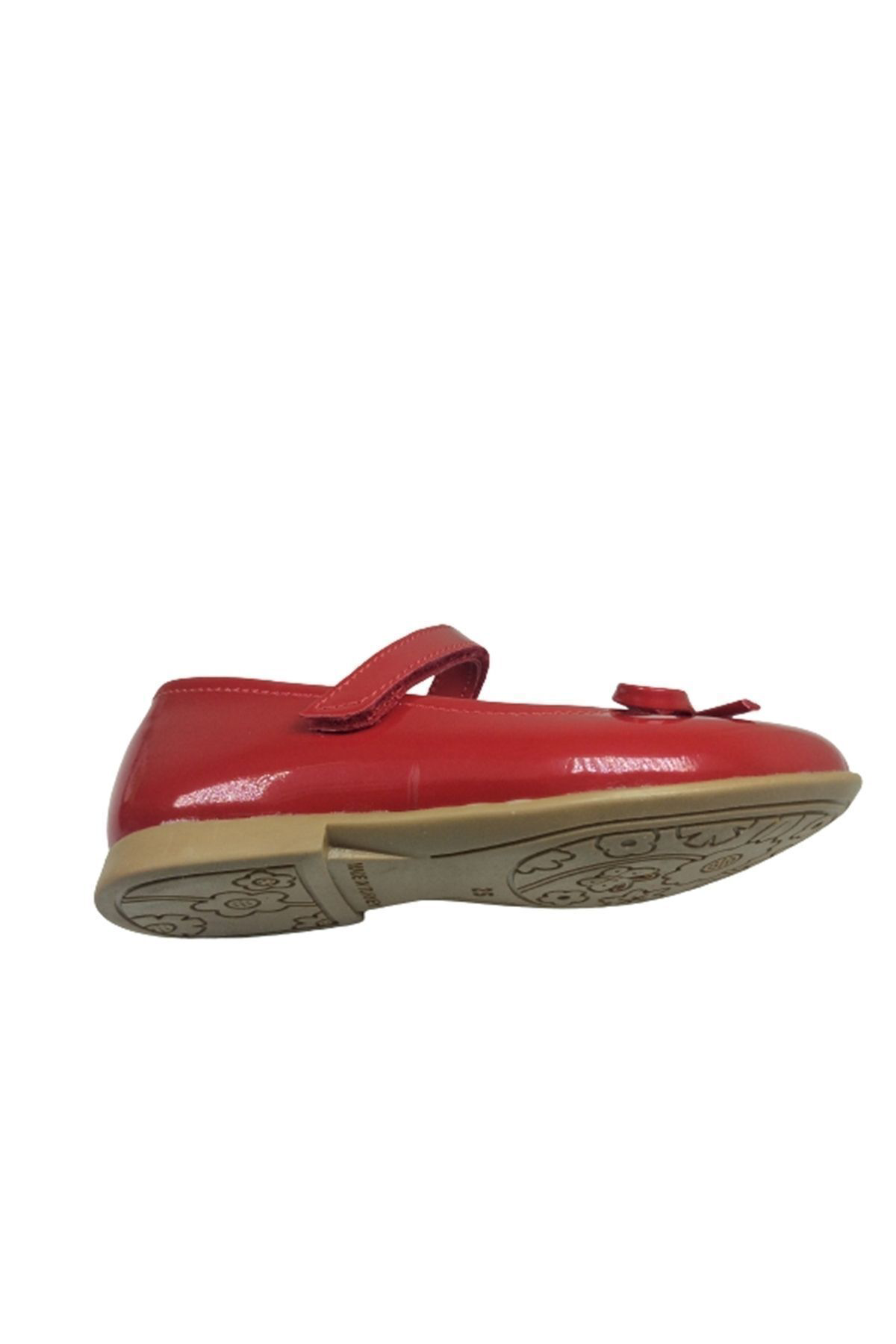 Ortaç Emt Bebe Kırmızı Rugan Bıyık Fiyonk Kız Çocuk Babet Abiye A