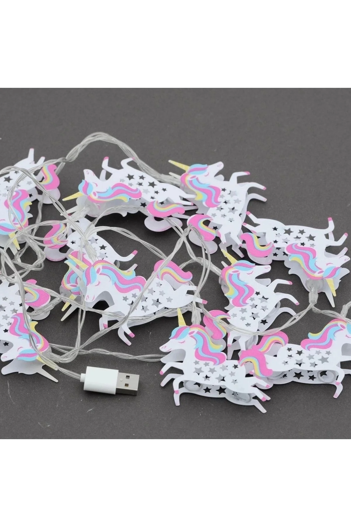 Ortama Renk Katan Unicorn Şeklinde Renkli Sıralı Led Lamba Ortama Renk Katan Unicorn Şeklinde Renkli Sıralı Led Lamba