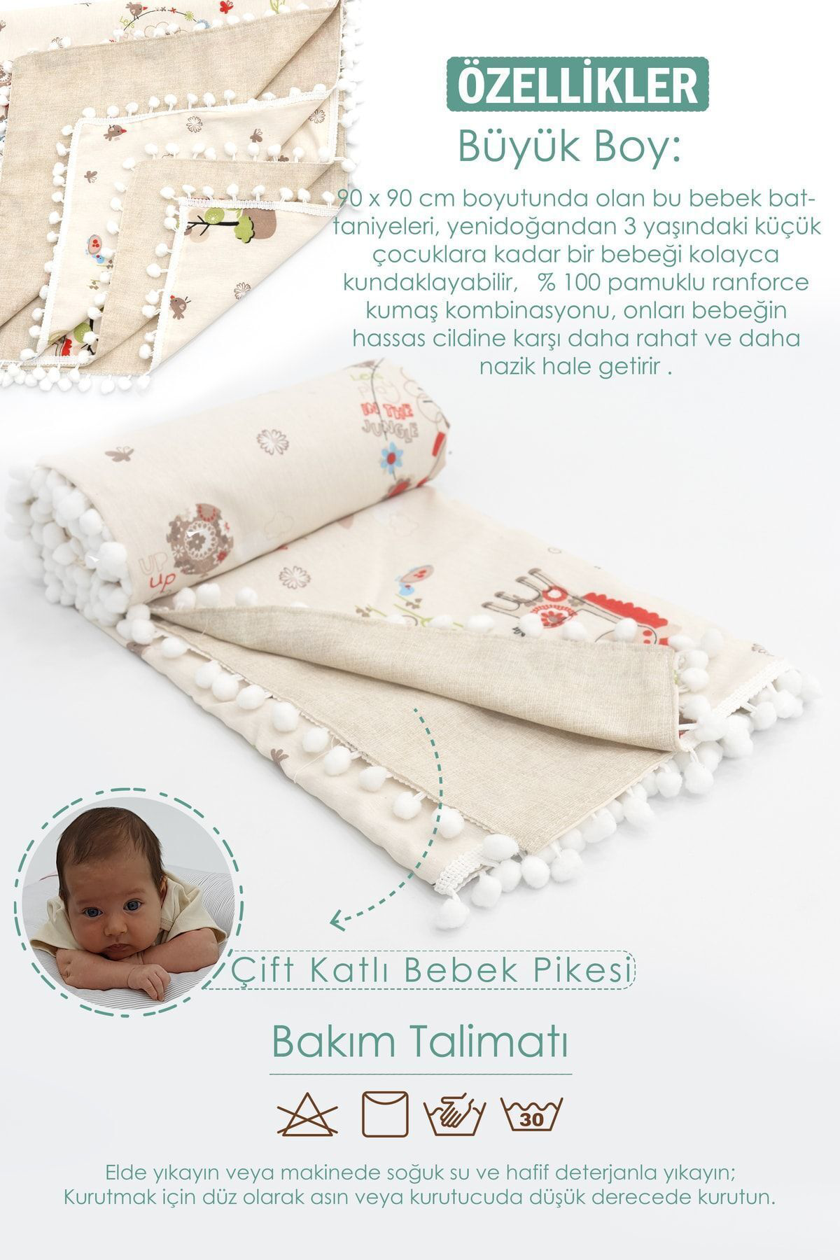 Mordesign Ortopedik Bebek Puset Minderi, Örtü, Çarşaf, Bebek Pikesi, Emzirm