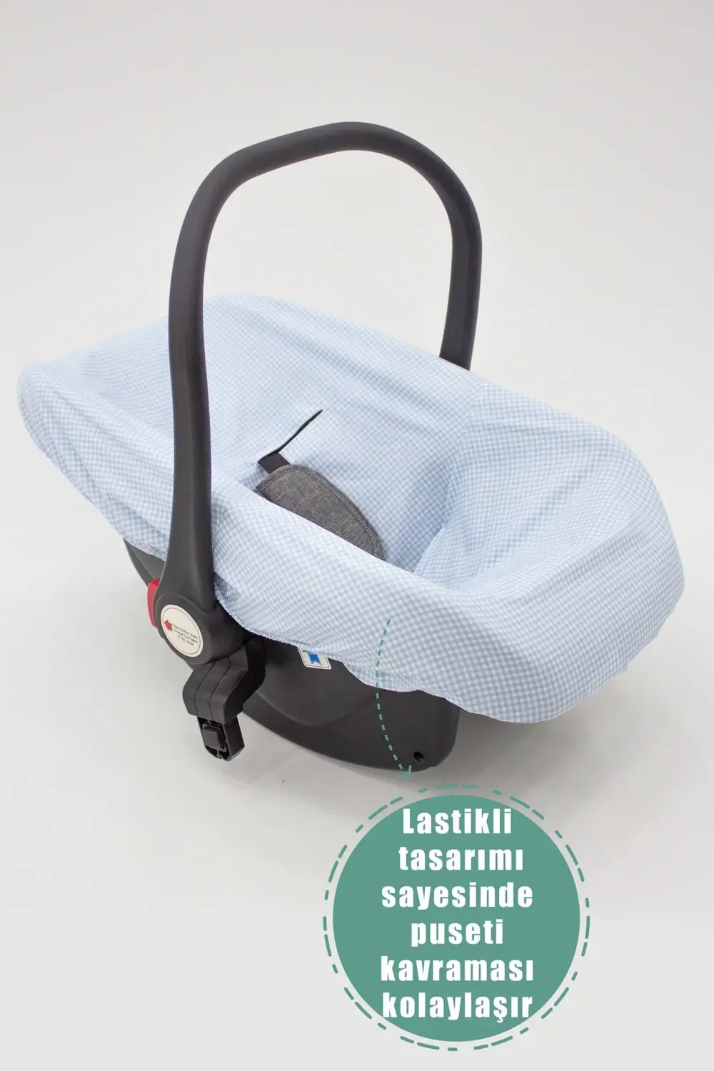 Mordesign Ortopedik Bebek Puset Minderi Ve Çarşaf, Pamuklu Kumaş, Ekose Ser