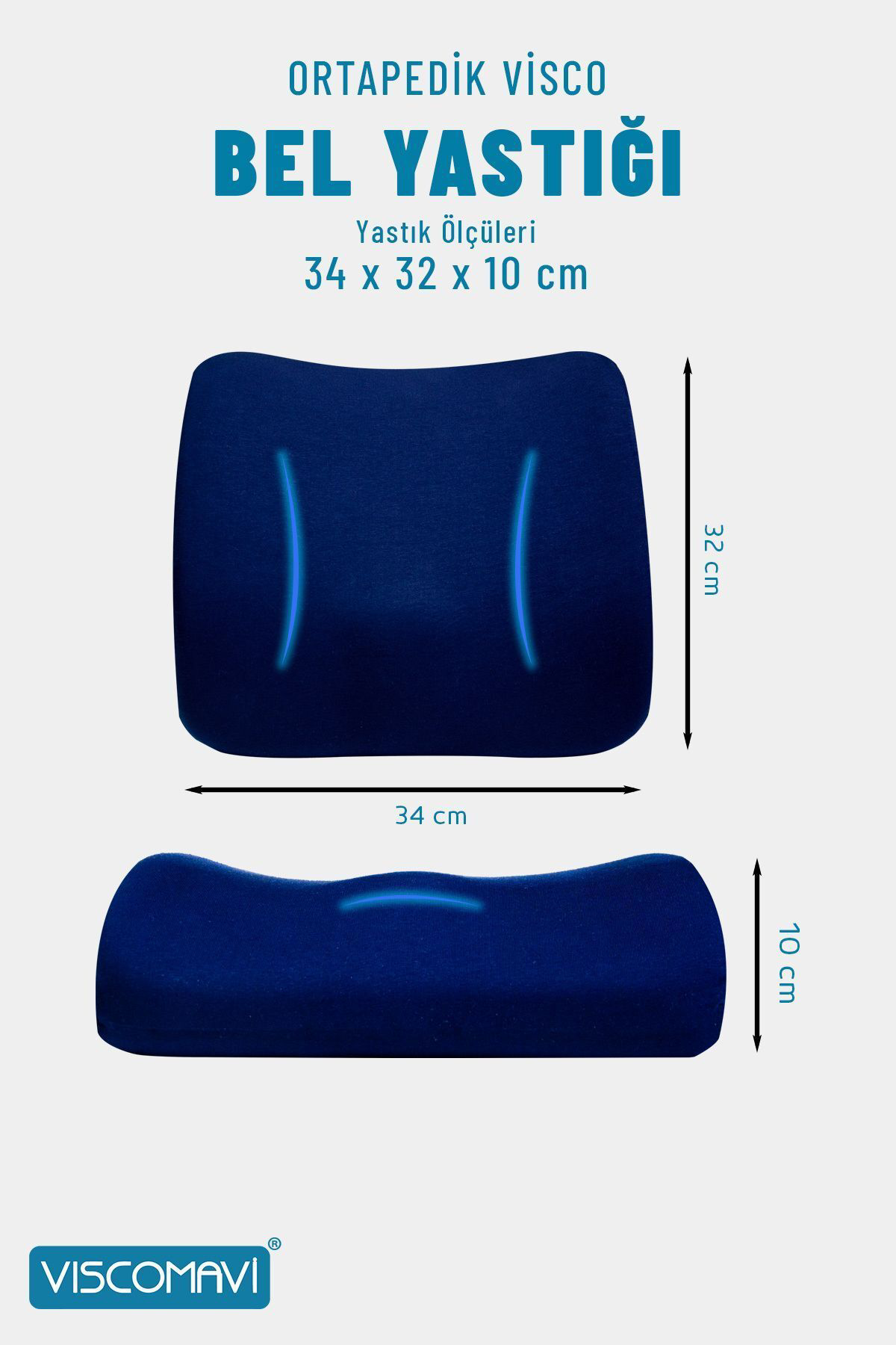 Viscomavi Ortopedik Bel Destek Yastığı Sandalye Ofis Sırt Dayama Minderi