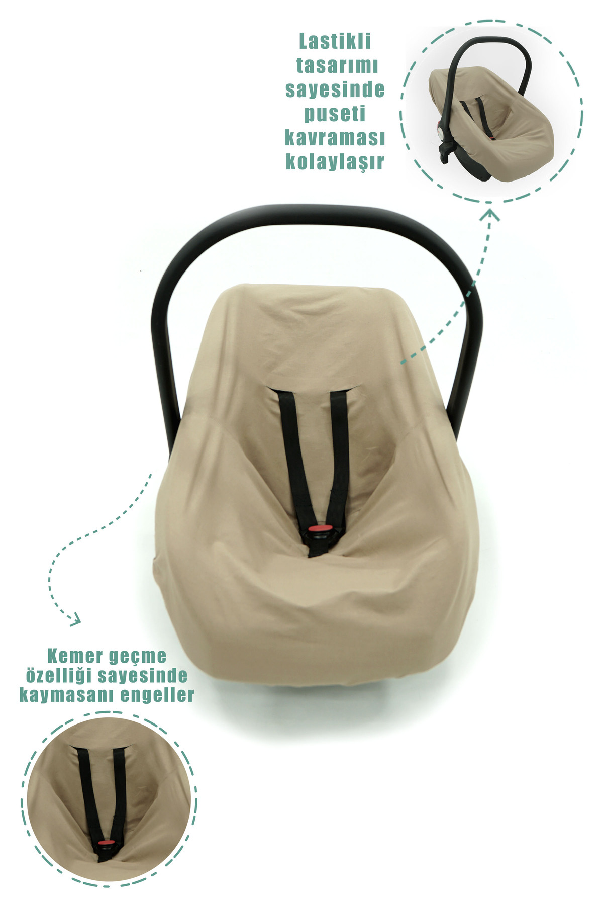 Mordesign Ortopedik Bel Destekli Bebek Puset Minderi, Örtü Ve Çarşaf 3'Lü S